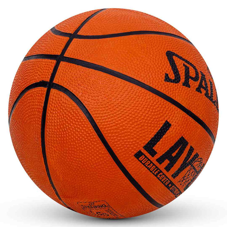 Spalding Layup 27.5" Rubber Moulded Indoor/ Outdoor Basketball + Free Air Pin Basketball (Standard,Pack of 1)