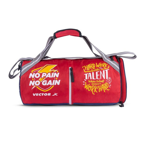 Vector X No Pain Gym Duffel 22L Sports Bag for Men and Women with Shoes Compartment Polyester | Front Utility Pocket |Durable Base | Adjustable Shoulder Strap