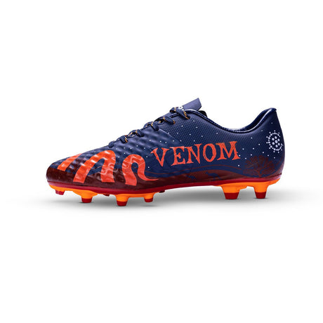 Vector X Venom Football Studs/Shoe PU Upper/TPU Sole Material/Lace-Up Closure for Men/Comfortable Soccer Shoes-Navy-Maroon-4