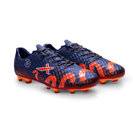 Vector X Venom Football Studs/Shoe PU Upper/TPU Sole Material/Lace-Up Closure for Men/Comfortable Soccer Shoes-Navy-Maroon-4