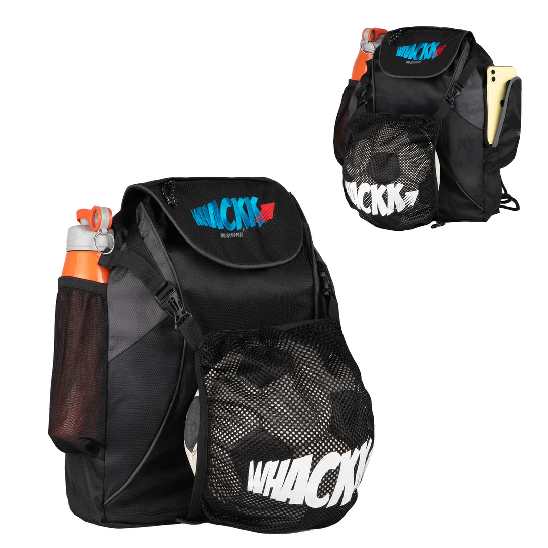Storm Soccer Black Football Equipment Bag | Sports Men Boys Drawstring Backpack | Mobile Bottle Holder Pocket | Gym Bag