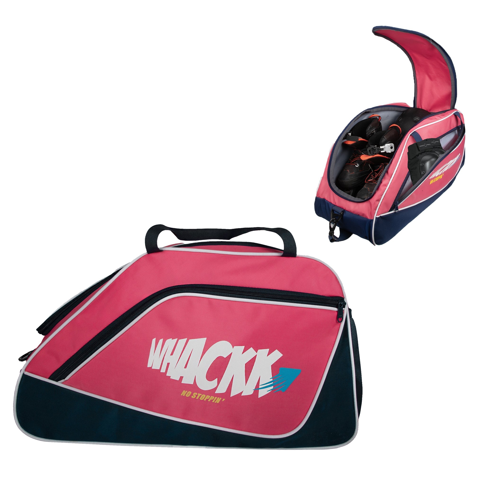 Flip Senior Pink 33L|Skating/Gym/Sports/Travel/Bag|Inline Roller Equipment Bag|Quad Ice Skates Kit|Kitbag|Easy Access Pocket|2 Bottle Holders|Compartment Fits in Helmet & Skates 11"