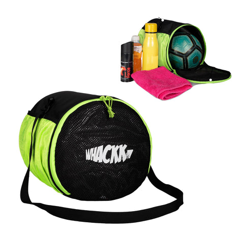 Kick Soccer Green Black Football Equipment Bags|Basketball Volleyball Bags |Adjustable Strap Backpack |Easy Access Pocket Mesh Bottle Holders | Ball Bag |Kitbag |Bag