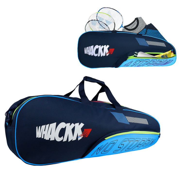 Rally Blue Navy |Unisex Lightweight Stylish Tennis Badminton Squash Shuttle Equipment Kit Cover Bag |2 Spacious Compartments|Backpack & Duffel Racket Tennis-4 Badminton-6