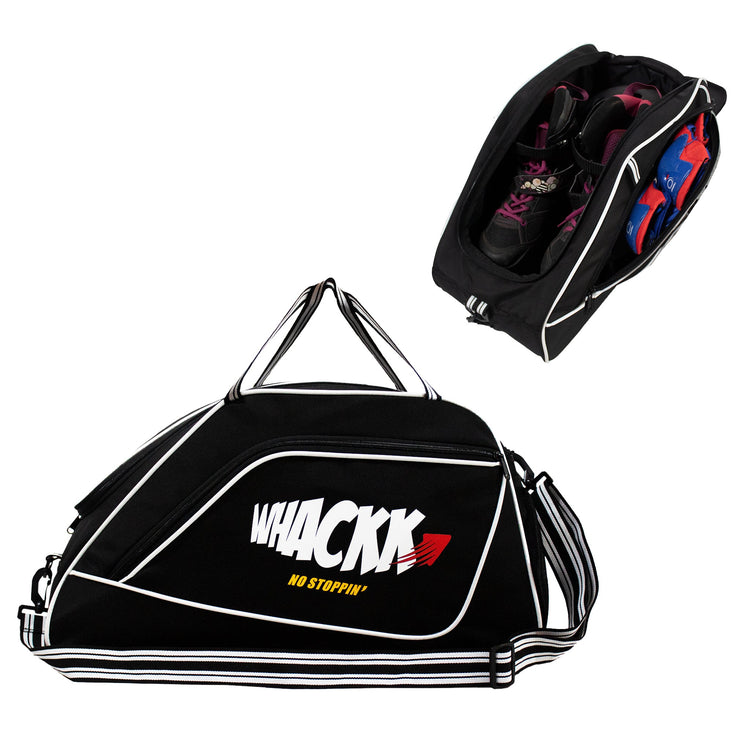 Flip Black Junior 33L|Skating/Gym/Sports/Travel Bag|Inline Roller Equipment Bag||Quad Ice Skates Kit|Kitbag|Easy Access Pocket|2 Bottle Holders|Compartment Fits in Helmet & Skates 6"