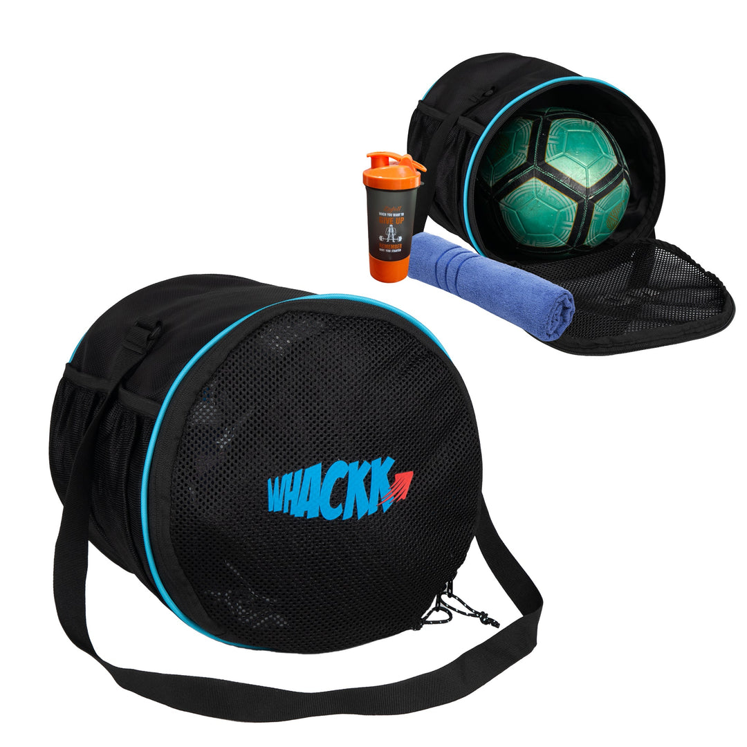 Kick Soccer Black Football Equipment Bags|Basketball Volleyball Bags |Adjustable Strap Backpack |Easy Access Pocket Mesh Bottle Holders | Ball Bag |Kitbag |Bag