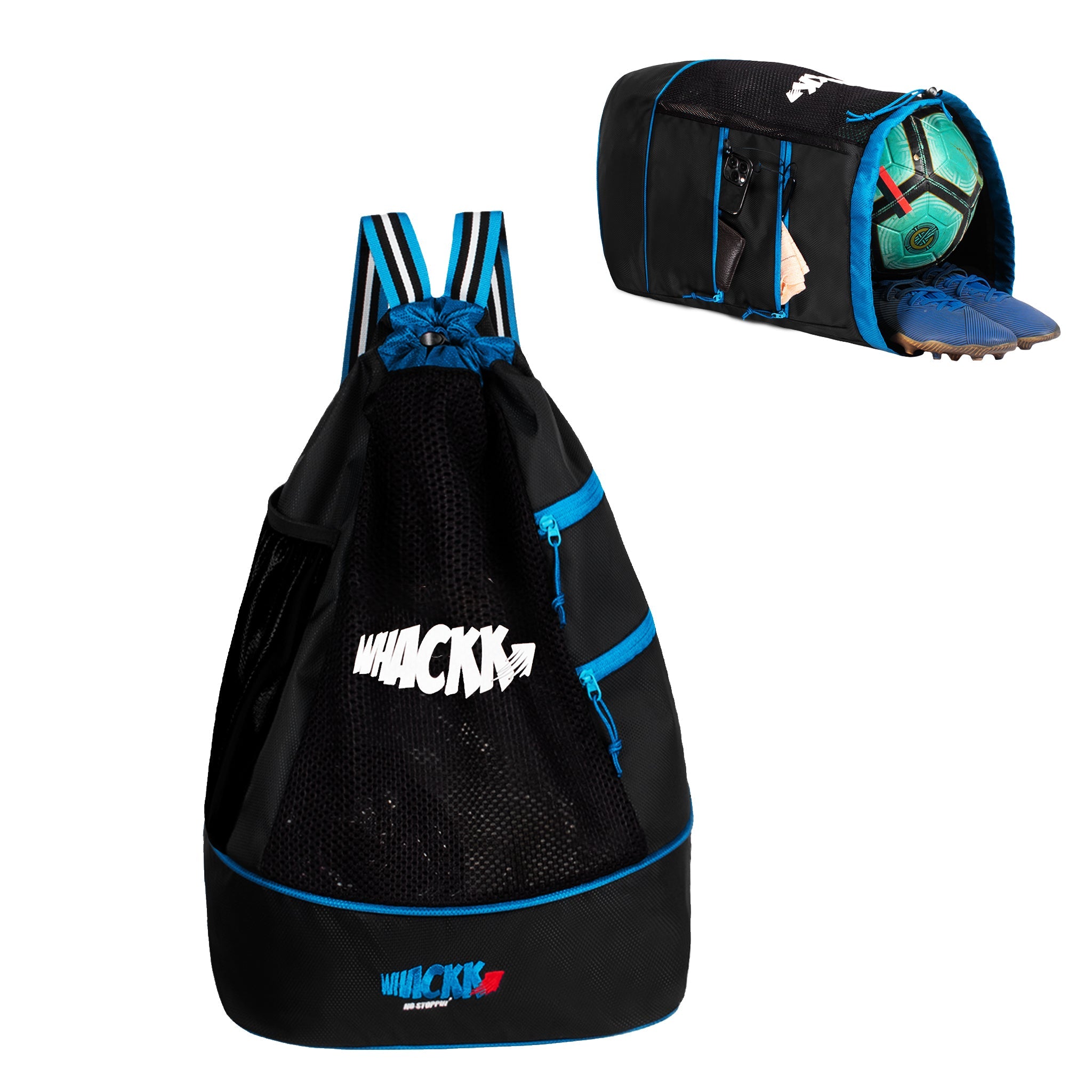 Goal Black Blue Soccer |Equipment Bag|Basketball Volleyball Throwball Drawstring Backpack |Shoes Mobile Bottle Holder Pocket|Sports Men Boys Bag |Dori Backpack|Gym Bag |Kitbag Kit Bag