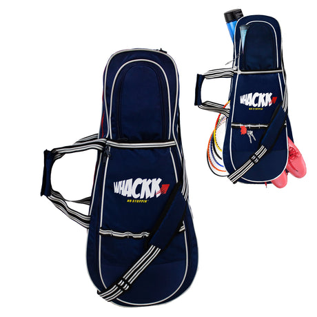 Smash 37L Navy| Unisex Lightweight Tennis Badminton Squash Equipment Cover Kit Bag Shoe Pocket | Air Ventilated Pocket for Wet Clothes | 4T 6B Racket | Backpack & Duffel