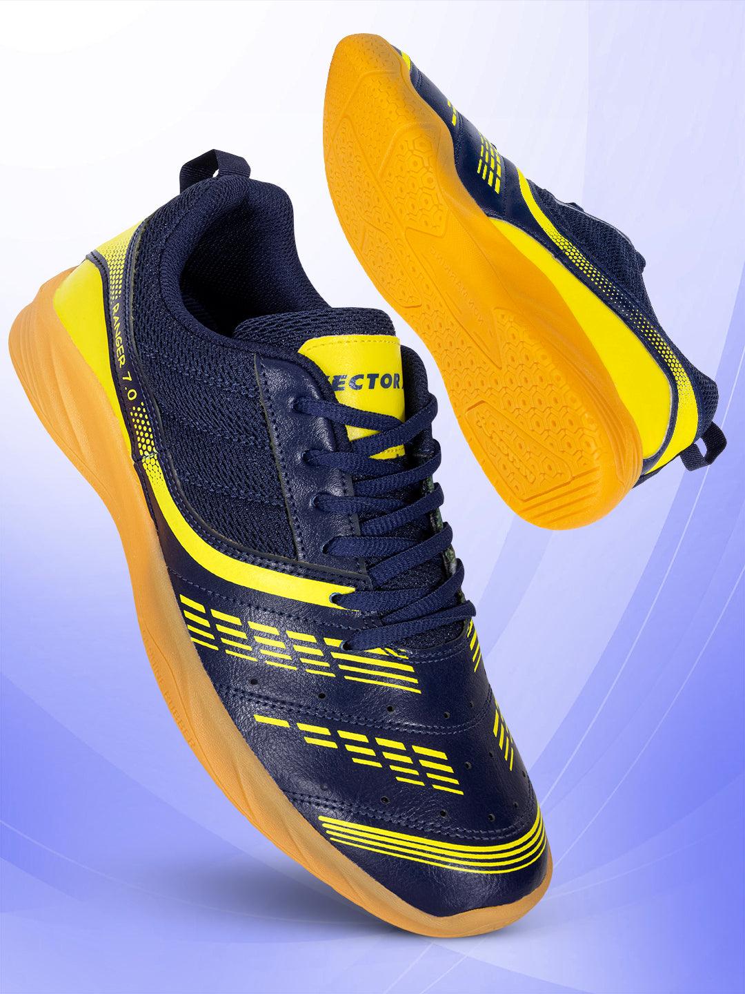 VECTOR X Ranger 7.0 Power Cushion Rubber Outsole Synthetic Mesh Badminton Shoes for Men Lightweight & Comfortable