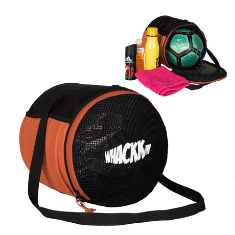 Kick Black Orange Soccer Football Equipment Bags|Basketball Volleyball Bags |Adjustable Strap Backpack |Easy Access Pocket Mesh Bottle Holders | Ball Bag |Kitbag |Bag