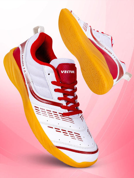VECTOR X Ranger 7.0 Power Cushion Rubber Outsole Synthetic Mesh Badminton Shoes for Men Lightweight & Comfortable