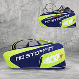Connor Navy Blue Green Printed 52L Tennis Badminton Squash Equipment Cover Kit Bag 3 Big Compartments 4T 8B Racket | Backpack & Duffel