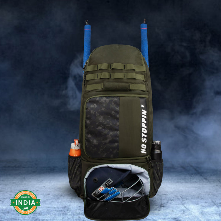 Condor Green 89L Unisex Cricket Kit Bag Backpack | Adult Size | 2 Bat | Shoe/Helmet Pocket | Main Compartment 20" Leg Pad |2 Bottle Holder | Easy Access Pocket | Player Edition Senior
