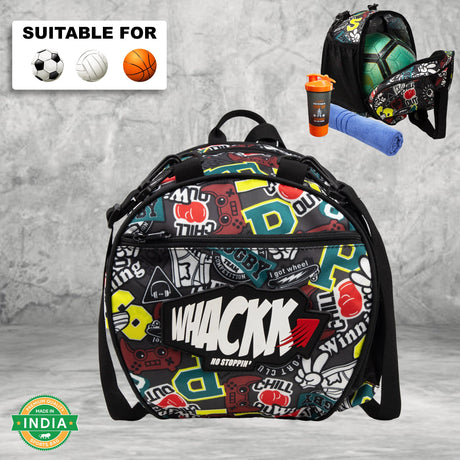 Attack Rugby Soccer 12L Football Equipment Bags| Basketball Volleyball Bags |Adjustable Strap Backpack |Easy Access Pocket Mesh Bottle Holders | Ball Bag |Kitbag |Bag