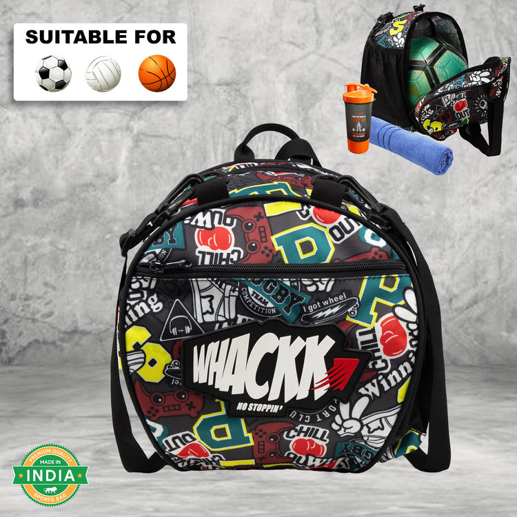 Attack Rugby Soccer 12L Football Equipment Bags| Basketball Volleyball Bags |Adjustable Strap Backpack |Easy Access Pocket Mesh Bottle Holders | Ball Bag |Kitbag |Bag