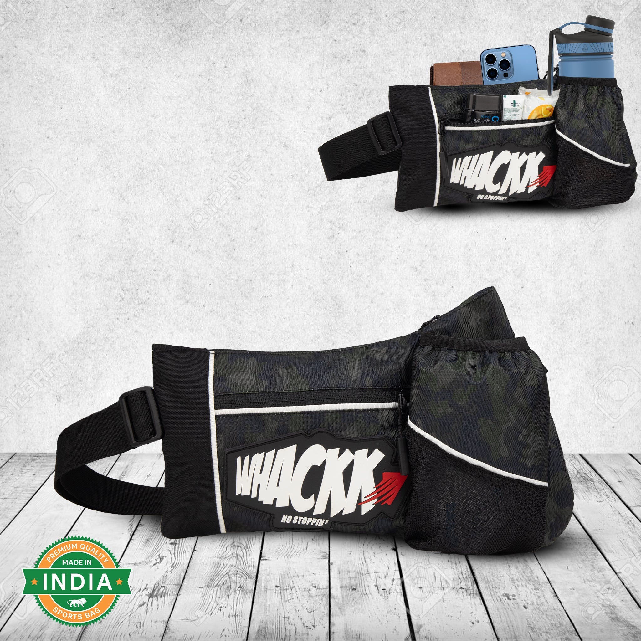 Alpine Wild Moss 2L Waist Bag / Marathon / Running / Fitness / trekking / hiking / camping / Lightweight Unisex