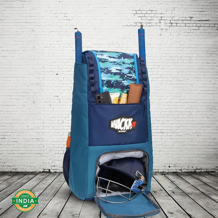 Hammond 73L Unisex Cricket Kit Bag|Adult Size|2 Bat|Shoe/Helmet Pocket|Main Compartment 20" Leg Pad|2 Bottle Holder| Easy Access Pocket| Player Edition Senior (Aqua Blue)