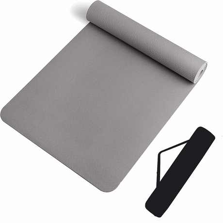 Synco 6mm Yoga Mat with Carrying Strap (Color: Grey)