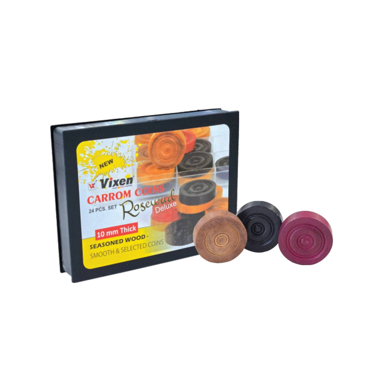 VIXEN CARROM MEN WOODEN ROSE WOOD DELUXE 10 MM