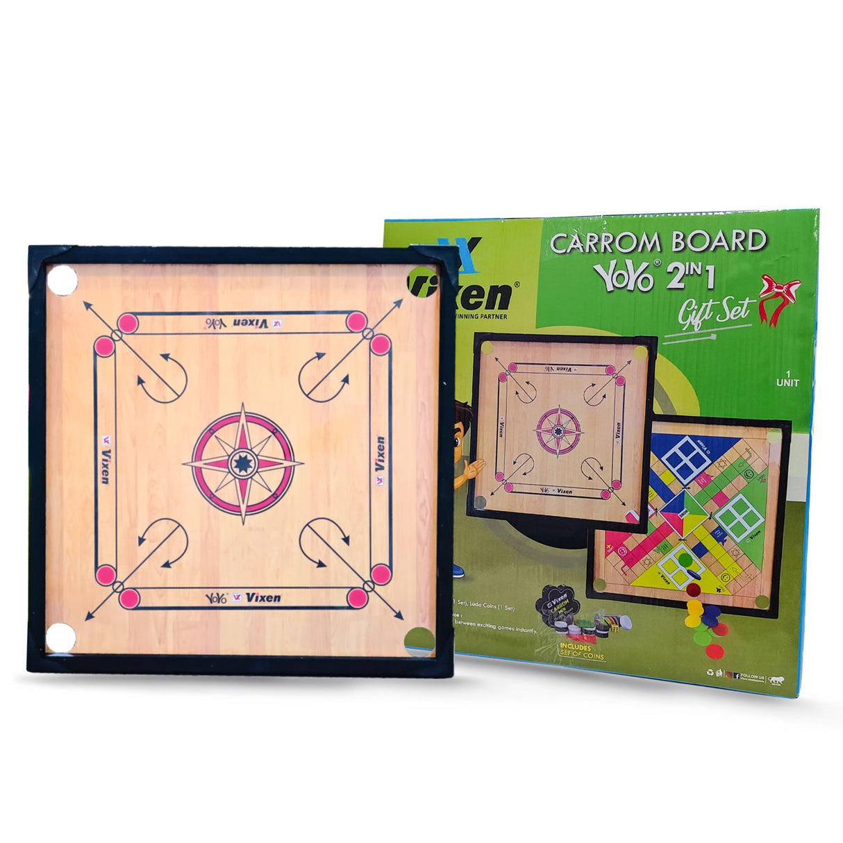 VIXEN CARROM BOARD YOYO 2 IN1