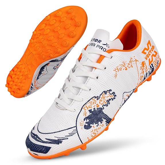 Vector X ACURA PRO High-Performance Turf Shoe Fully Embossed Synthetic Upper|TPU sole Football Shoes For Men