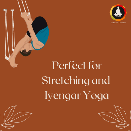 Vedam Iyengar Yoga Wall Ropes (Set of 4 Long Ropes with two 8ft long and two 6ft long) With Fastner | Industrial