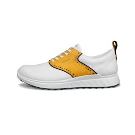 Ecco Men's M Golf S-Casual XW Spikeless Golf Shoes - White/Saffron