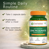 Zinc Picolinate 13.2mg  High Absorption | Immunity & Skin Support
