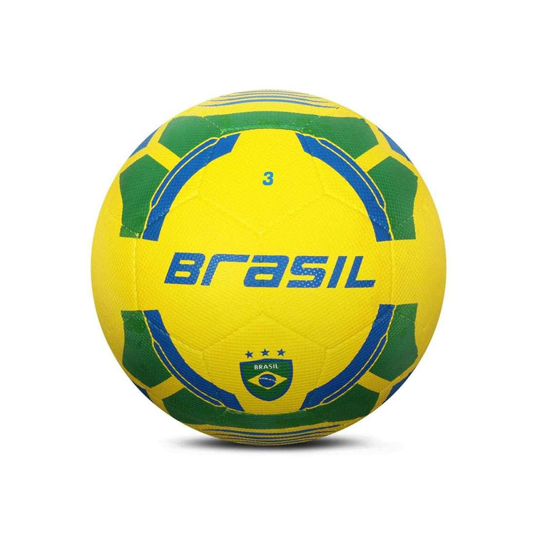 VECTOR X Brasil Rubber Moulded Football - (Pack of 1, Green, Yellow)