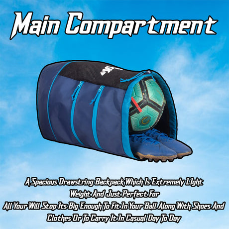 Goal Soccer Blue |Equipment Bag|Basketball Volleyball Throwball Drawstring Backpack |Shoes Mobile Bottle Holder Pocket|Sports Men Boys Bag |Dori Backpack|Gym Bag |Kitbag Kit Bag