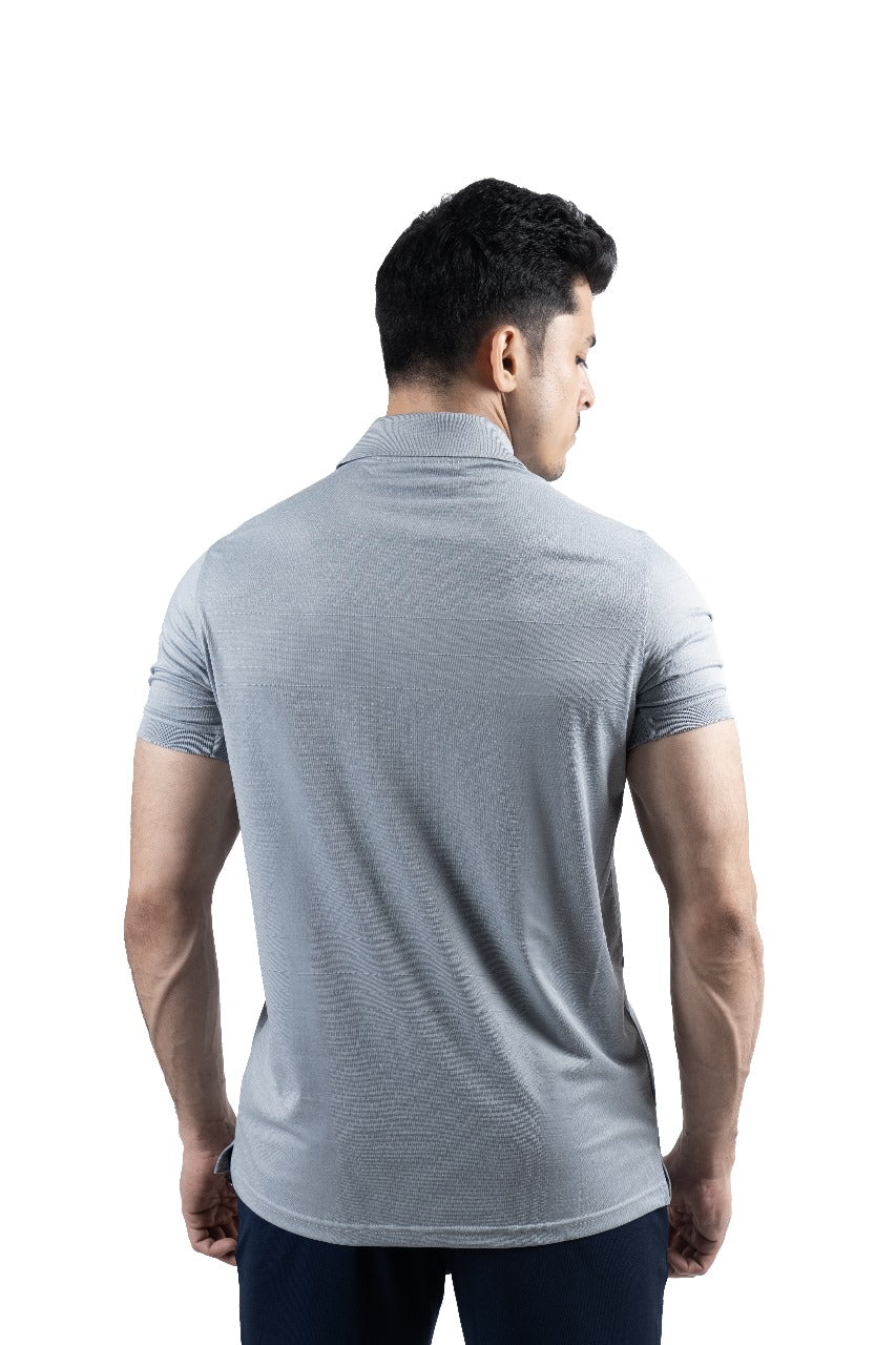 JACQUARD POLO T-SHIRT Grey