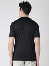 Alcis Men Black Solid Round Neck Wonder T-shirt