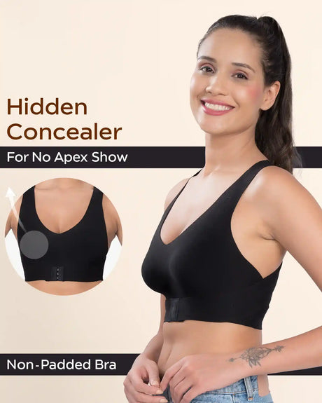 Tweens Invisi-Fit Cotton Seamless Non-Padded Gym Bra - Perfect for Yoga & Low-Impact Workouts