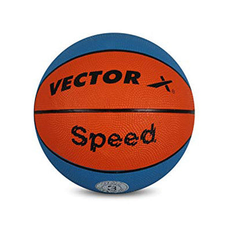 Vector X 8 Panel Speed Rubber Moulded Indoor/Outdoor Basketball with Butyl Bladder (Suitable for Practice/Match/Training) + Free Air Needle