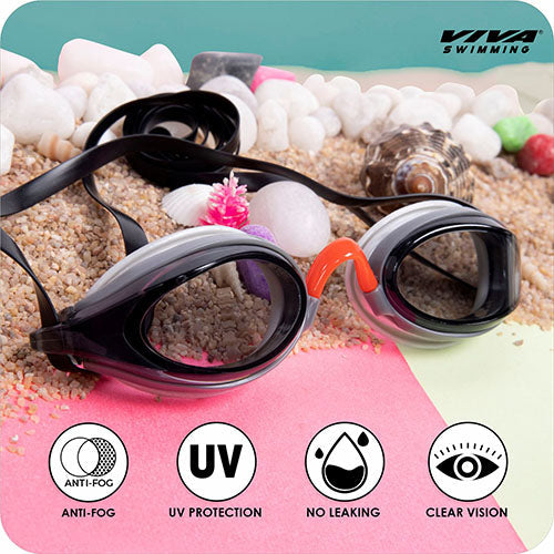 Viva Swimming Shark Fin Kids Swimming Cap & Goggles with 2 Ear Plug Kids OKEO Swimming Combo Kit