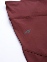 Alcis Women Maroon Solid Cropped Tights