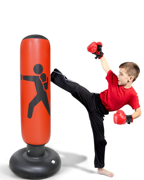 Invincible Inflatable Punching Bag Free Standing Boxing Kids Fitness Training