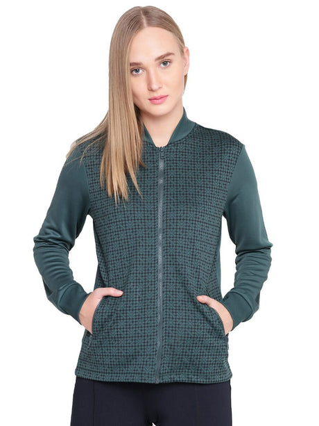 Alcis Womens Solid Green Jacket 139WJK205 | Alcis