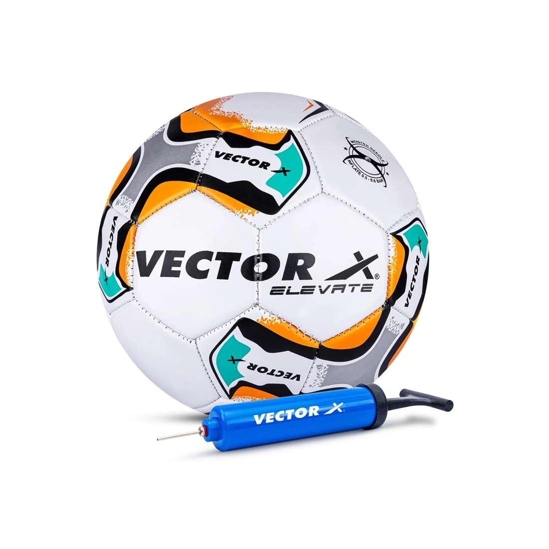 Vector X Elevate PVC Machine Stitched Football With Pump - Size: 5 (Pack of 1)