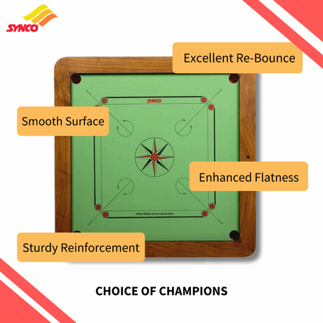 Synco Green Champion Genius Full size Carrom Board 20 mm