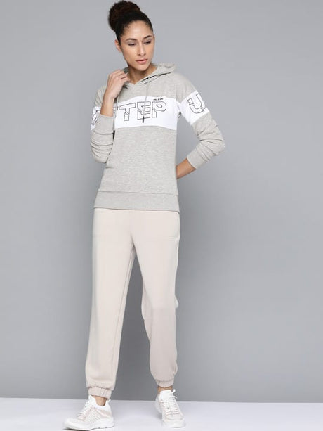 Alcis Women Printed Grey Melange Sweatshirts
