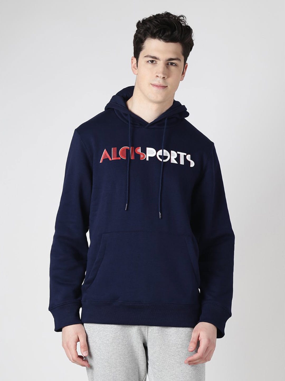 Alcis Mens Navy Blue Hooded Sweatshirt 152MSS232