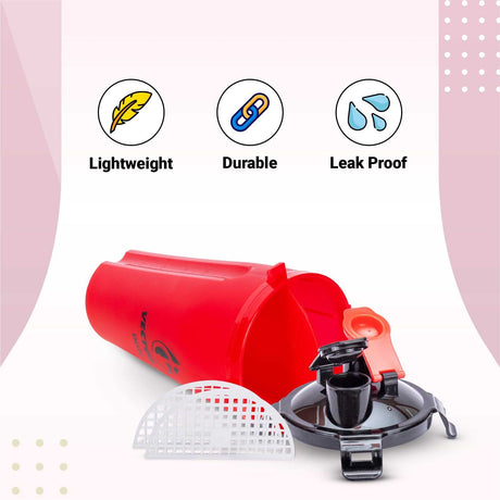 Vector X Dual Shaker/Sipper Bottle with two Compartment for Storing Different Drinks (PACK OF 1)