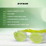 Viva Swimming VIVA-55 (Junior) Anti-Fog UV Protection 100% Silicone Swimming Goggles for Kids, Boys|Wide-Angle Vision Swim Glasses with Silicone Comfort & Adjustable Strap