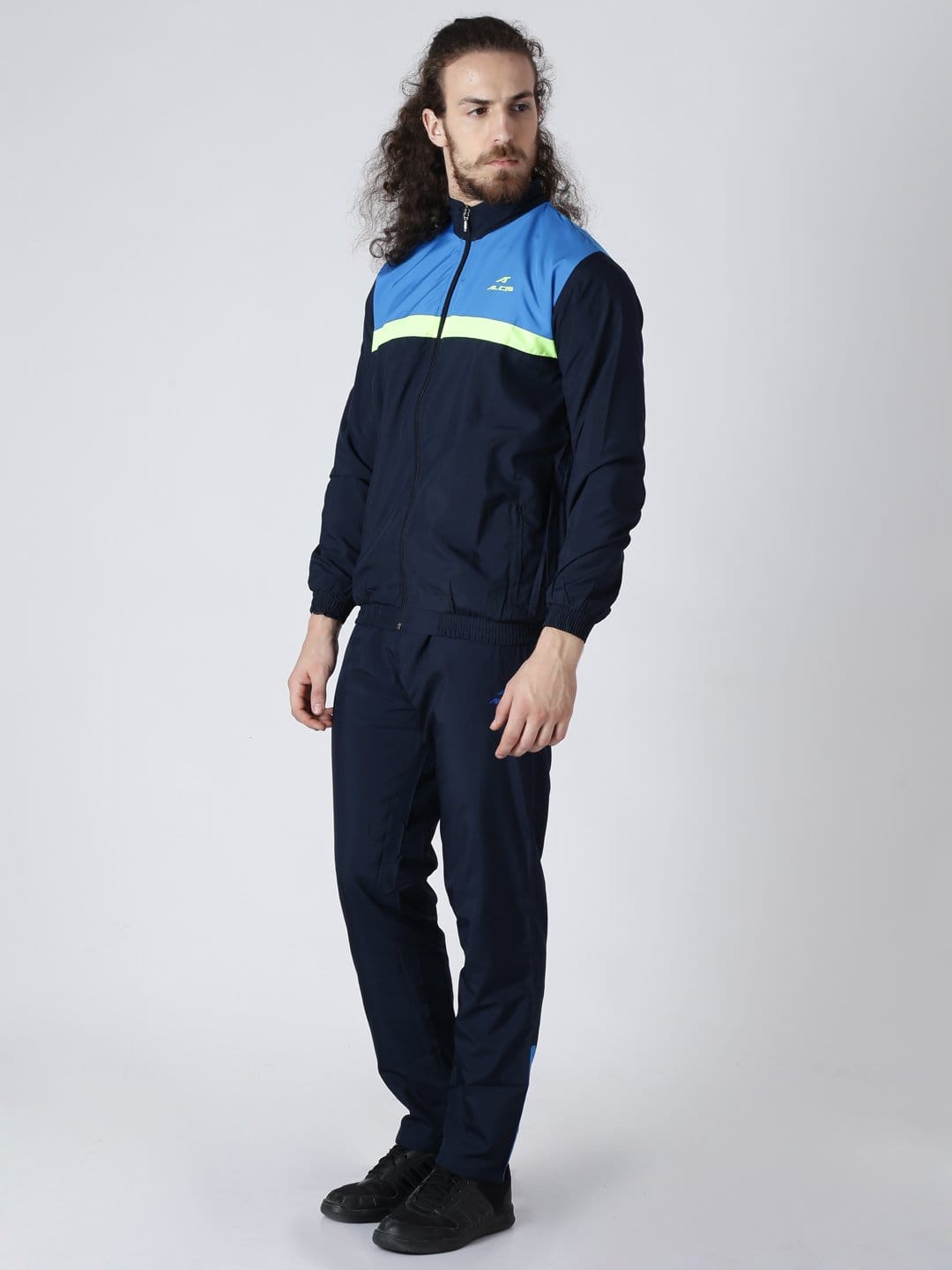 Alcis Mens Printed Navy Tracksuit-S-Navy Blue