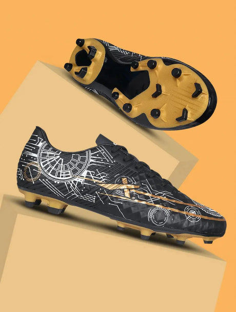 Vector X Hydra X Men's Football Shoe/Studs(Black-Gold)