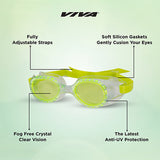 Viva Swimming VIVA-55 (Junior) Anti-Fog UV Protection 100% Silicone Swimming Goggles for Kids, Boys|Wide-Angle Vision Swim Glasses with Silicone Comfort & Adjustable Strap