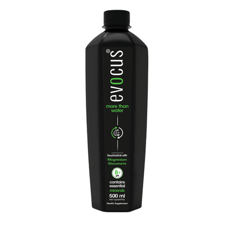 EVOCUS Black Health Drink with Magnesium Gluconate (500ml) Pack of 6 | Drink Evocus