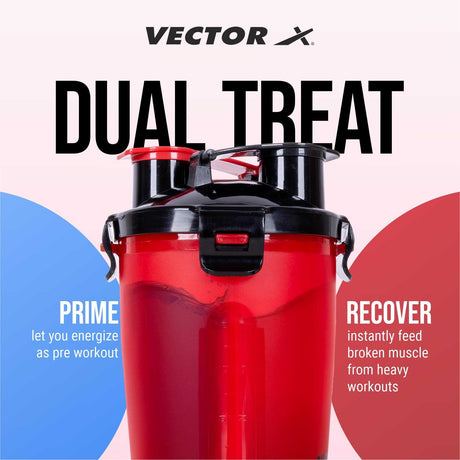 Vector X Dual Shaker/Sipper Bottle with two Compartment for Storing Different Drinks (PACK OF 1)