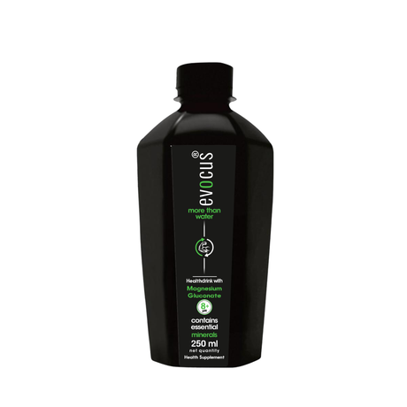 EVOCUS Black Health Drink with Magnesium Gluconate - 250ml Pack of 24 | Drink Evocus
